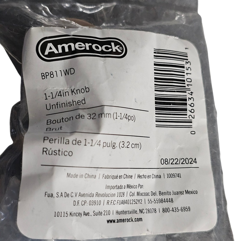 Amerock BP811WD Unfinished Wood Cabinet Knobs 1-1/4 Inch Round 2 Pack